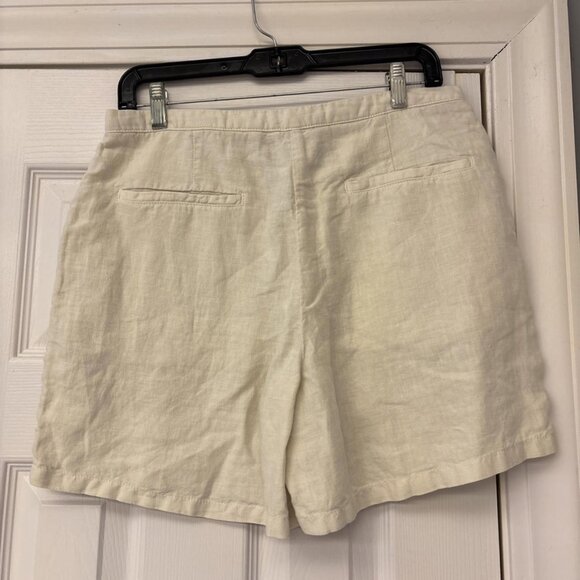 WRAP London Ivory Button High Rise Waist Linen Shorts Size 8. Casual Designer - Picture 5 of 7